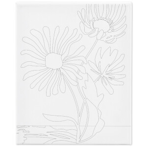Mal Leinwand mit Aufdruck, 24 x 30 cm große Blumen