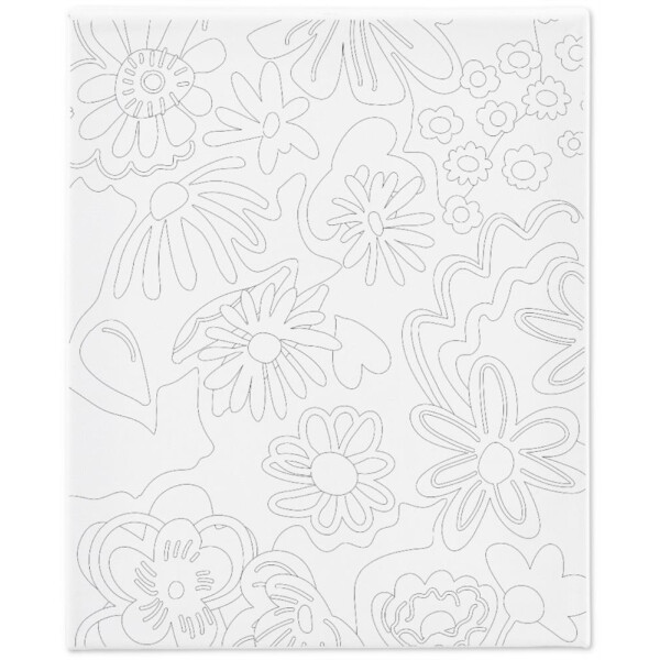Mal Leinwand mit Aufdruck, 24 x 30 cm Blumen