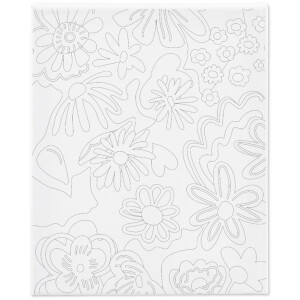 Mal Leinwand mit Aufdruck, 24 x 30 cm Blumen