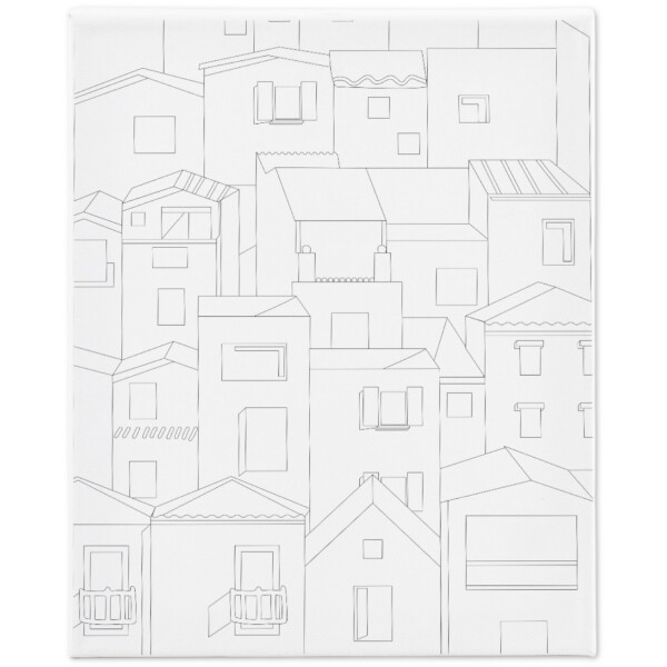 Mal Leinwand mit Aufdruck, 24 x 30 cm Stadt