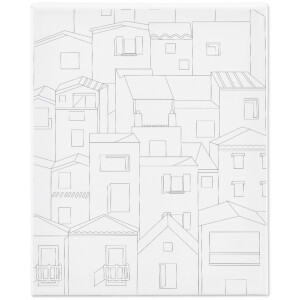 Mal Leinwand mit Aufdruck, 24 x 30 cm Stadt