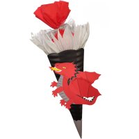 Schultüte Bastelset Drache rot von Prell, inkl. Schulstarterpaket GRATIS