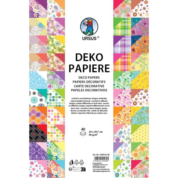 Deko Papiere, 20 x 29,7 cm, 40 Blatt