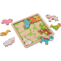 Holzpuzzles, 5er Set