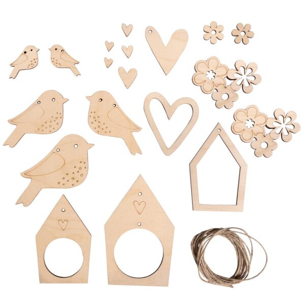 Holz Girlande Vogel & Co., 18 Motive