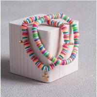 Heishi Perlen Set aus Polymer Ton regenbogen