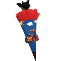 Schultüte Bastelset Traktor rot von Prell, inkl. Schulstarterpaket GRATIS