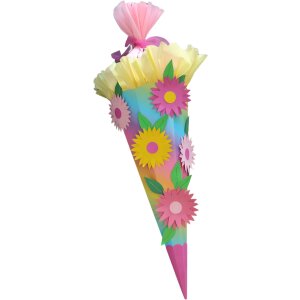 Schultüte Bastelset Regenbogen Blumen vorgestanzt...