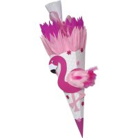Schultüte Bastelset Flamingo vorgestanzt von Prell, inkl. Schulstarterpaket GRATIS