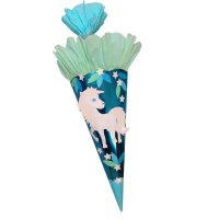 Schultüte Bastelset Glitzer Einhorn vorgestanzt von Prell, inkl. Schulstarterpaket GRATIS