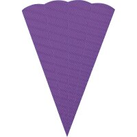 Schultütenrohling aus 3D Wellpappe, 68 cm Lila