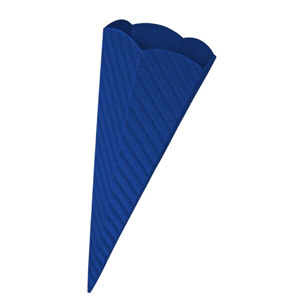 Schultütenrohling aus 3D Wellpappe, 68 cm Blau