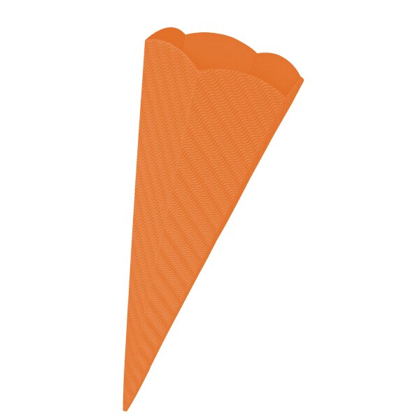 Schultütenrohling aus 3D Wellpappe, 68 cm Orange