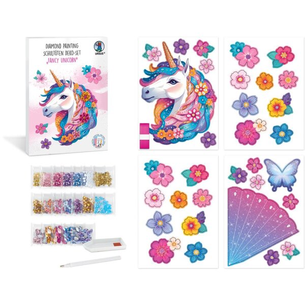 Diamond Painting Schultüten Dekoset Fancy Unicorn