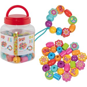 Perlenset Flower Power, 38 Perlen inkl. 3 Schnüre,...