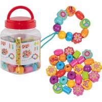 Perlenset Flower Power, 38 Perlen inkl. 3 Schnüre, voraussichtlich ab Juli lieferbar