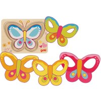 Schichtenpuzzle Schmetterling aus Holz, 5tlg., voraussichtlich ab Juni lieferbar