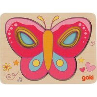 Schichtenpuzzle Schmetterling aus Holz, 5tlg., voraussichtlich ab Juni lieferbar