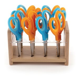 Bastelscheren Soft Grip, 12 Stück inkl. Ständer