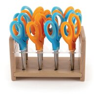 Bastelscheren Soft Grip, 12 Stück inkl. Ständer