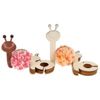 Holzanhänger Pompon Schnecken, 12er Set, voraussichtlich ab KW 20 lieferbar