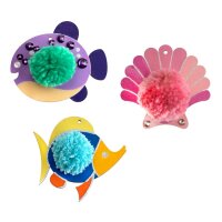 Holzanhänger Pompon Fische, 35er Set, voraussichtlich ab KW 20 lieferbar
