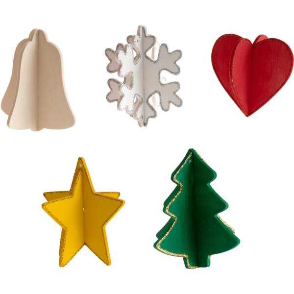 Holzanhänger Weihnachtsmix 3D, 24er Set, voraussichtlich ab KW 20 lieferbar