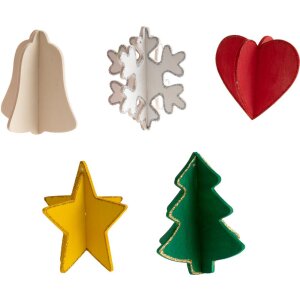 Holzanhänger Weihnachtsmix 3D, 24er Set,...