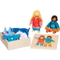 Biegepuppen Fynja & Fabio, inkl. Klamottenkiste und 6 Outfits
