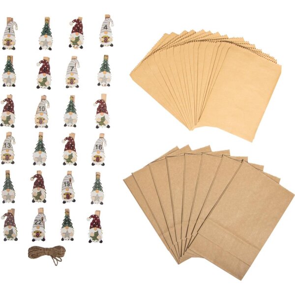 Bastelset Adventskalender Wichtel, inkl. Zahlen 1 – 24, voraussichtlich in KW 27 lieferbar