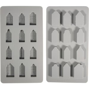 Silikongießform Mini Nordic Häuser, 12 Formen