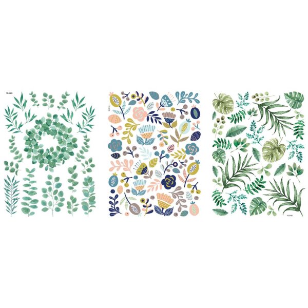 Transfer Rub on Botanical Flowers, 3 Bogen, voraussichtlich in KW 29 lieferbar
