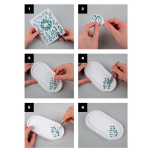 Transfer Rub on Botanical Flowers, 3 Bogen,...