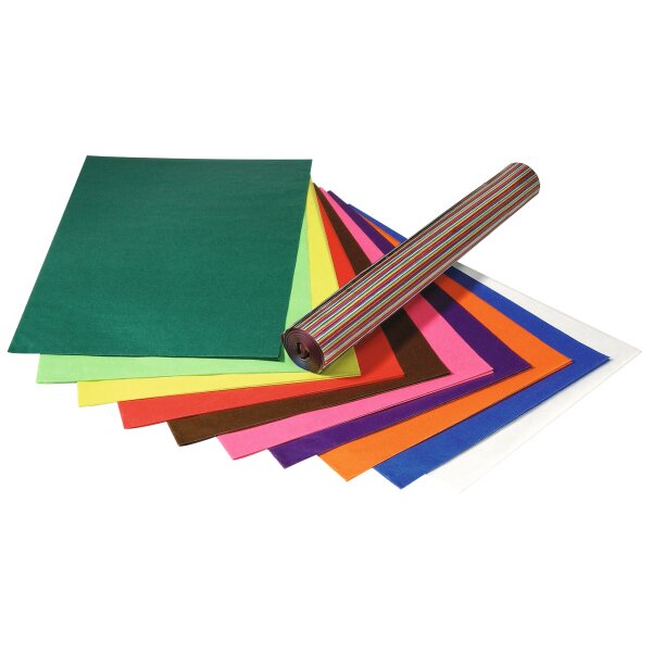 T r a n s p a r e n t p a p i e r , 35 x 50 cm 50 Bogen in 10 Farben sortiert