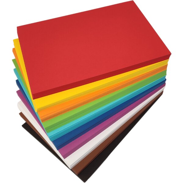 T o n z e i c h e n p a p i e r ,   1 0 0  Bogen, 50 x 70 cm, 130 g/qm in 10 Farben sortiert