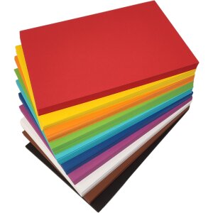 T o n z e i c h e n p a p i e r ,   1 0 0  Bogen, 50 x 70 cm, 130 g/qm in 10 Farben sortiert