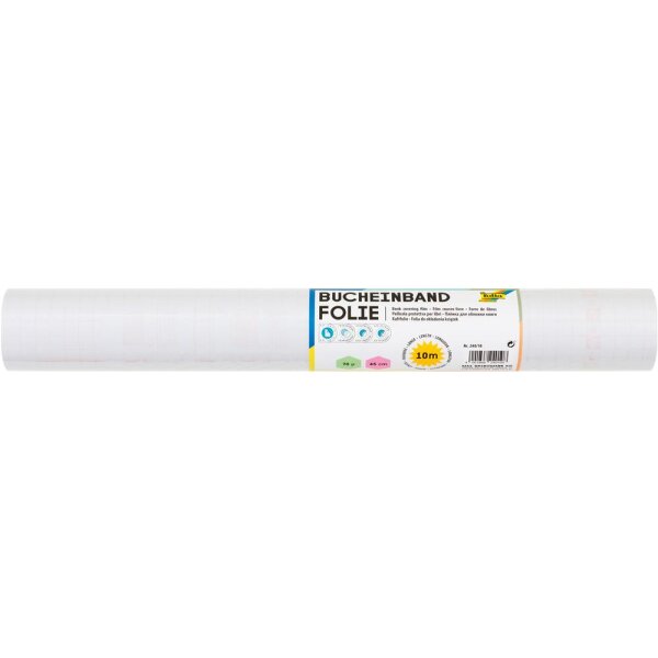 K l a r s i c h t   B u c h e i n b a n d f o l i e ,   1 0  m, 45 cm breit, selbstklebend