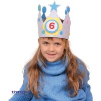 Geburtstagskrone blau mit austauschbaren Zahlen