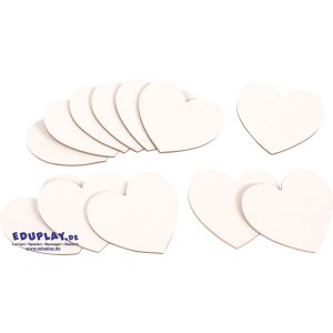 Magnet Leinwandherzen 7,5 cm, 12er Set