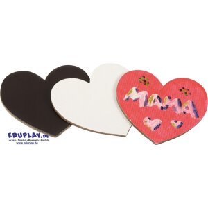 Magnet Leinwandherzen 7,5 cm, 12er Set