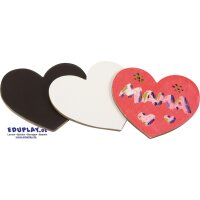 Magnet Leinwandherzen 7,5 cm, 12er Set
