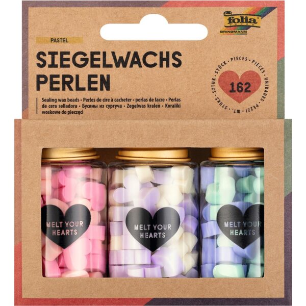 Siegelwachs Perlen Pastell, 162 Stück