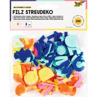 Streudeko Buchstaben und Zahlen aus Filz, 200 Stück