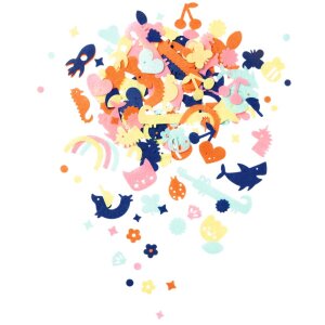 Streudeko Happy Shapes aus Filz, 170 Stück