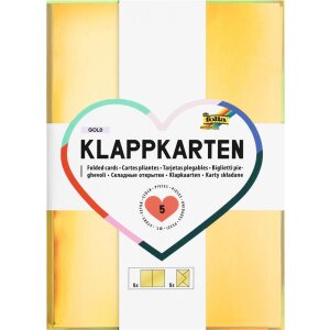 Klappkarten gold metallic inkl. Kuverts, 10,5 x 15 cm,...