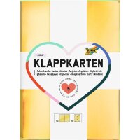 Klappkarten gold metallic inkl. Kuverts, 10,5 x 15 cm, 5er Set, voraussichtlich in KW 17 lieferbar