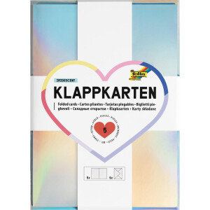 Klappkarten irisierend inkl. Kuverts, 10,5 x 15 cm, 5er...