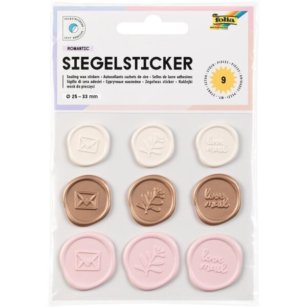 Siegelsticker Romantic, 9 Stück