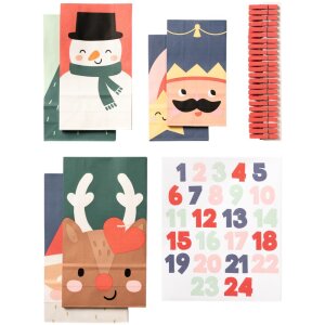 DIY Adventskalender Santa & Friends, 24er Set, voraussichtlich in KW 17 lieferbar