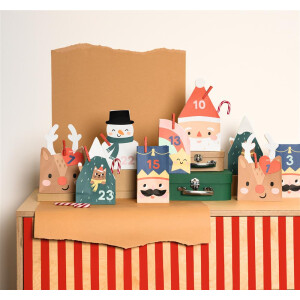 DIY Adventskalender Santa & Friends, 24er Set, voraussichtlich in KW 17 lieferbar